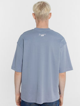 Футболка мужская сизо-синяя mark formelle x мосфильм сизый +печать 111885  фото 4