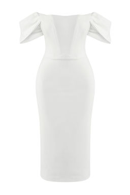 TRENDYOLMILLA Mor Vucuda Oturan Korse Detayl? Dokuma S?k Abiye Elbise TPRSS22EL00097  фото 48