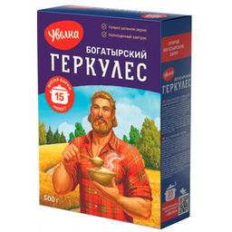 У Хлопья овсяные Геркулес Богатырский 15мин 500г