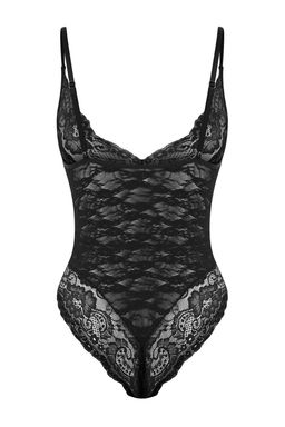 Siyah Dantel Fitted Kaps?z Body THMSS26BD00003