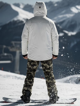 Горнолыжный костюм мужской зимний белого цвета 02412Bl