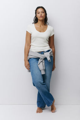Camiseta acanalada con escote en U - H&m фото 8