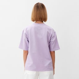 Футболка оверсайз с нашивкой женская MINAKU: One Most Brand, сиреневая, размер 48