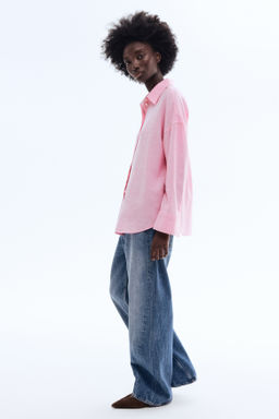 Camisa oversize en mezcla de lino - H&m фото 6