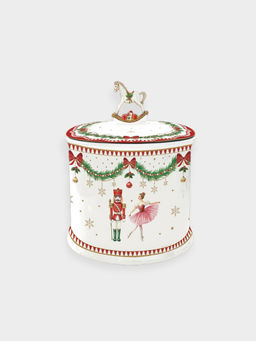 Банка для продуктов, фарфор P, белая, Щелкунчик и фея, Magie de Noel