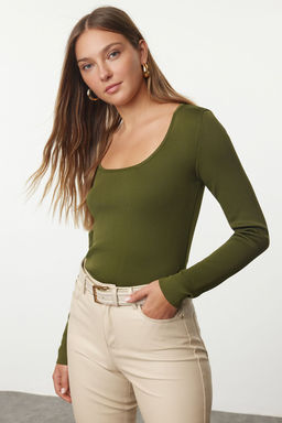 Haki Basic Havuz Yaka Triko Kazak TWOAW25KZ00193