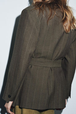 STRIPED BELTED BLAZER ZW COLLECTION - Zara фото 3