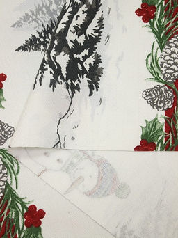 Дорожка "Снеговики и олени", ш.0.5м, хлопок -100%, 228гр/кв.м