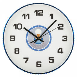 Часы настенные Абстракция д29,8см, h4,2см, мягкий ход, циферблат с рисунком, белый; цифры арабские, черный; корпус пластик, рефленый, белый/синий глянцевый; в коробке (Китай)