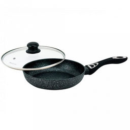 Сковорода с антипригарным покытием "Kelli" д20см, мраморное покрытие, индукционное дно, стеклянная крышка с паровыпуском (Китай) Подходит для всех видов плит. Можно мыть в посудомоечной машине