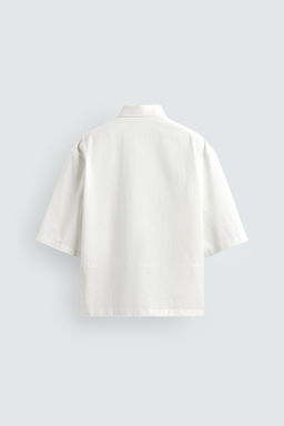 CAMISA RELAXED FIT ALGOD?N / Blanco - Zara фото 8