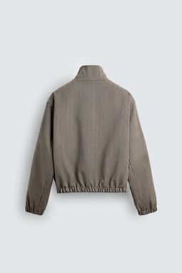 HERRINGBONE TEXTURED CROPPED FIT JACKET - Zara фото 8