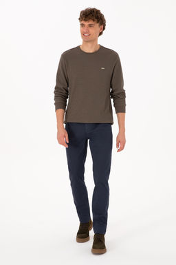 Erkek Koyu Mavi Slim Fit Jean Pantolon