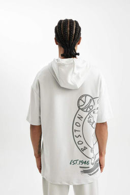 DeFactoFit Футболка Oversize с капюшоном и короткими рукавами NBA Boston Celtics  фото 7