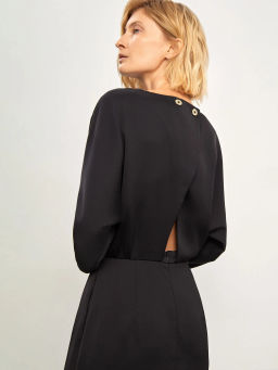 Платье Emka футляр с вырезом на спине чёрный из вискозы фото 4