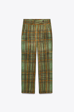 CHECK CROP FLARE TROUSERS ZW COLLECTION - Zara фото 3