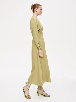 Платье с V-образным вырезом 422.050095/Оливковый