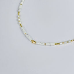 Колье из Говлита и Жемчуга 40 см +