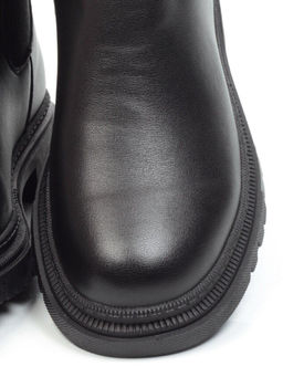 01-5267-1 BLACK Ботинки демисезонные (натуральная кожа, байка)