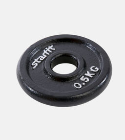 Диск чугунный STARFIT BB-204 0,5 кг, d=26 мм, черный.