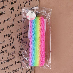 Цена за 2 шт. Кружево капроновое «Радуга нежная», 28 мм, 10±1 м, цвет разноцветный №2