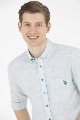 U. S. Polo Assn / Мужская зеленая рубашка с длинным рукавом - U.s. polo assn фото 10