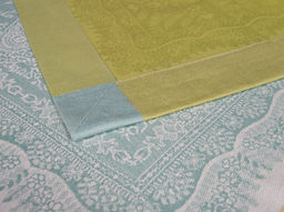 03с34 ЯК Скатерть 178*274 "Хива" цв. зеленый/голубой