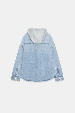CAZADORA Z1975 DENIM OVERSIZE CAPUCHA / Azul claro - Zara фото 10