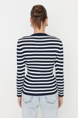 Lacivert Basic Cizgili Triko Kazak TWOAW21KZ0942
