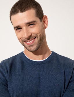 _ndigo Melanj Slim Fit Bisiklet Yaka Basic Triko Kazak - Pierre cardin фото 3