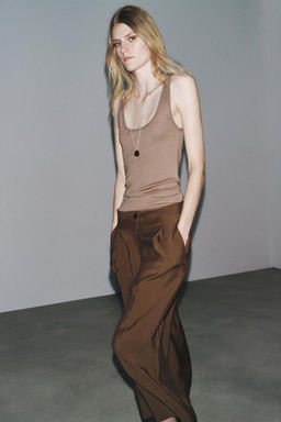 ZW COLLECTION CROPPED DARTED TROUSERS - Zara фото 9