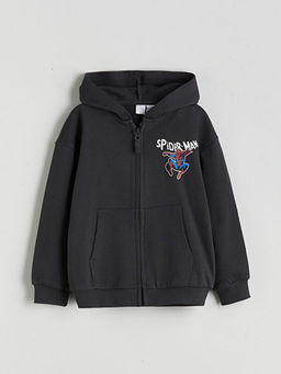 Spider-Man Bask?l? Erkek ?ocuk Fermuarl? Sweatshirt