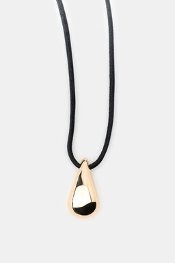 LEATHER CORD TEARDROP NECKLACE - Zara фото 2