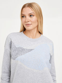 джемпер женский в сером цвете с принтом - Glenfield фото 4