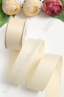 Лента репсовая 4 см*20 ярд "1 сорт" (SF-1349) бежевый №84