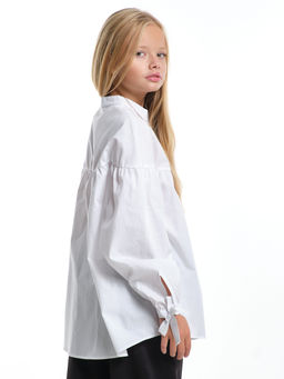 Рубашка для девочки подросткам школьная форма UD 8016 белый - Mini maxi фото 2