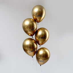 Воздушный шар латексный 12" «С Юбилеем», золото хром, 50 шт.