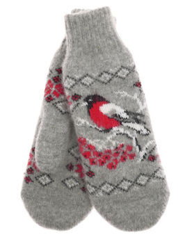 Варежки женские "Снегирь с узором" КРУГ 3427-3