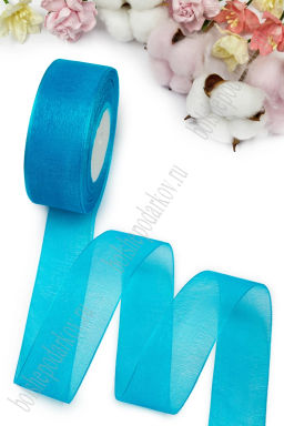 Лента органза 4 см*50 ярд (SF-1352) голубой №ВК15