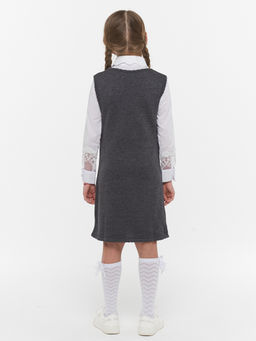 Сарафан для девочек 7068. 5006 серый