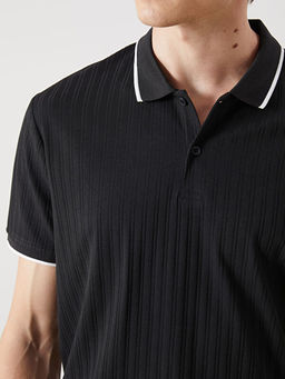 Polo Yaka ?izgili Erkek Dokulu Ti??rt