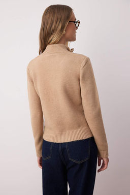 Vizon Fermuarl? Yun Kar?s?ml? Dik Yaka Yumusak Dokulu Triko H?rka TWOAW26HI00027