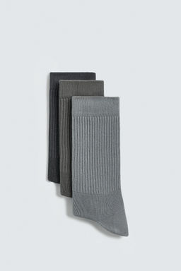 3-PACK OF RIBBED SOCKS
