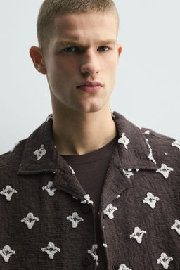 CAMISA JACQUARD TEXTURA / Marr?n / Topo - Zara фото 6