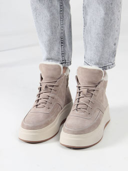 Ботинки 260.windybe. каменный замш/Шерсть