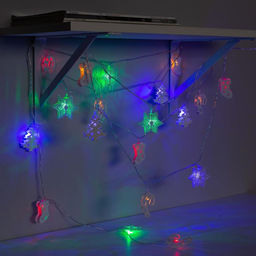 Гирлянда Нить 4 м с насадками Новогодняя сказка, IP20, прозрачная нить, 20 LED, свечение мульти, 8 режимов, 220 В - Luazon lighting фото 3