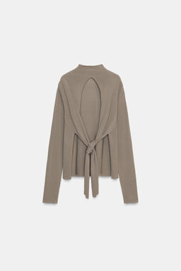 KNIT TOP WITH TIE BACK - Zara фото 9