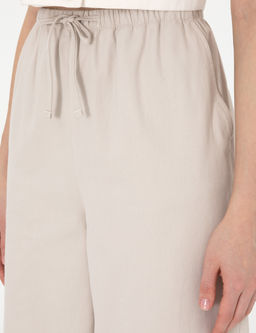 Bej Y_ksek Bel Loose Fit Pantolon