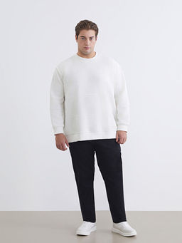 B?y?k Beden Bisiklet Yaka Erkek Sweatshirt