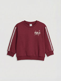 Paris Bask?l? K?z ?ocuk Sweatshirt ve Pantolon